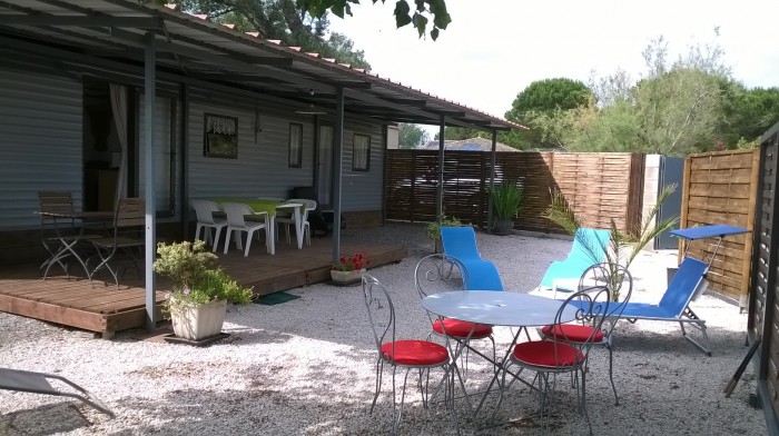 terrasse du mobil-home au cap d'agde